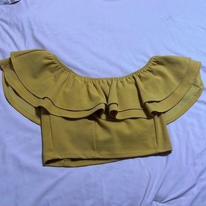 Off the Shoulder Ruffle Crop Top